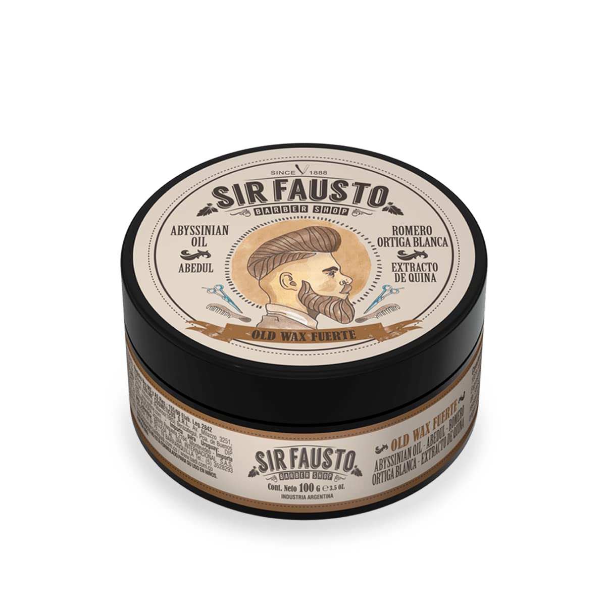SIR FAUSTO Hair Styling Wax, 100ml - Old Wax Strong, Water-based, Paraben Free, For Thick Hair, With Natural Extracts, Provides Structure and Shine