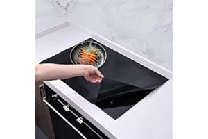 Large Induction Cooktop Protector Mat, (Magnetic) Electric Stove Burner Covers Antiscratch as Glass Top Stove Cover or Electric Stove Top By KitchenRaku (20.8x24 Inch, Black)