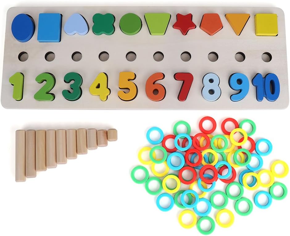 Tnfeeon Preschool Early Education Toy, Wooden Montessori Math Board ...
