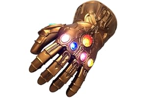 TENTOKU Kids Infinity War Gauntlet Portable Electronic Arm LED Light PVC Thanos Glove Toys Gift for Halloween Decorations Party Rose Gold