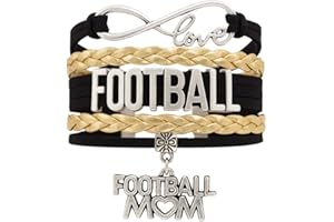 SPORTYBELLA Football Mom Jewelry-Football Mom Bracelet- Womens Football Charm Bracelet for Football Moms