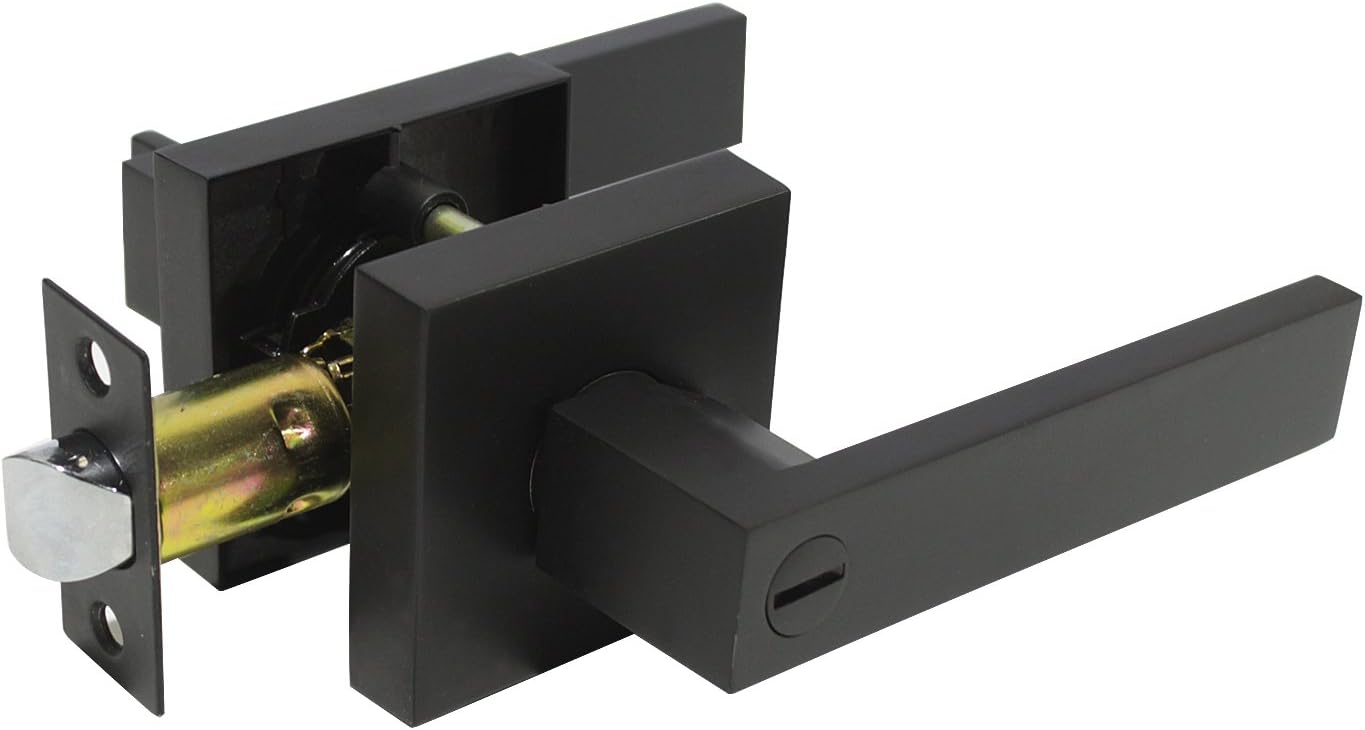 Probrico Matte Black Bed Bath Door Lever Heavy Duty Privacy Door Handle