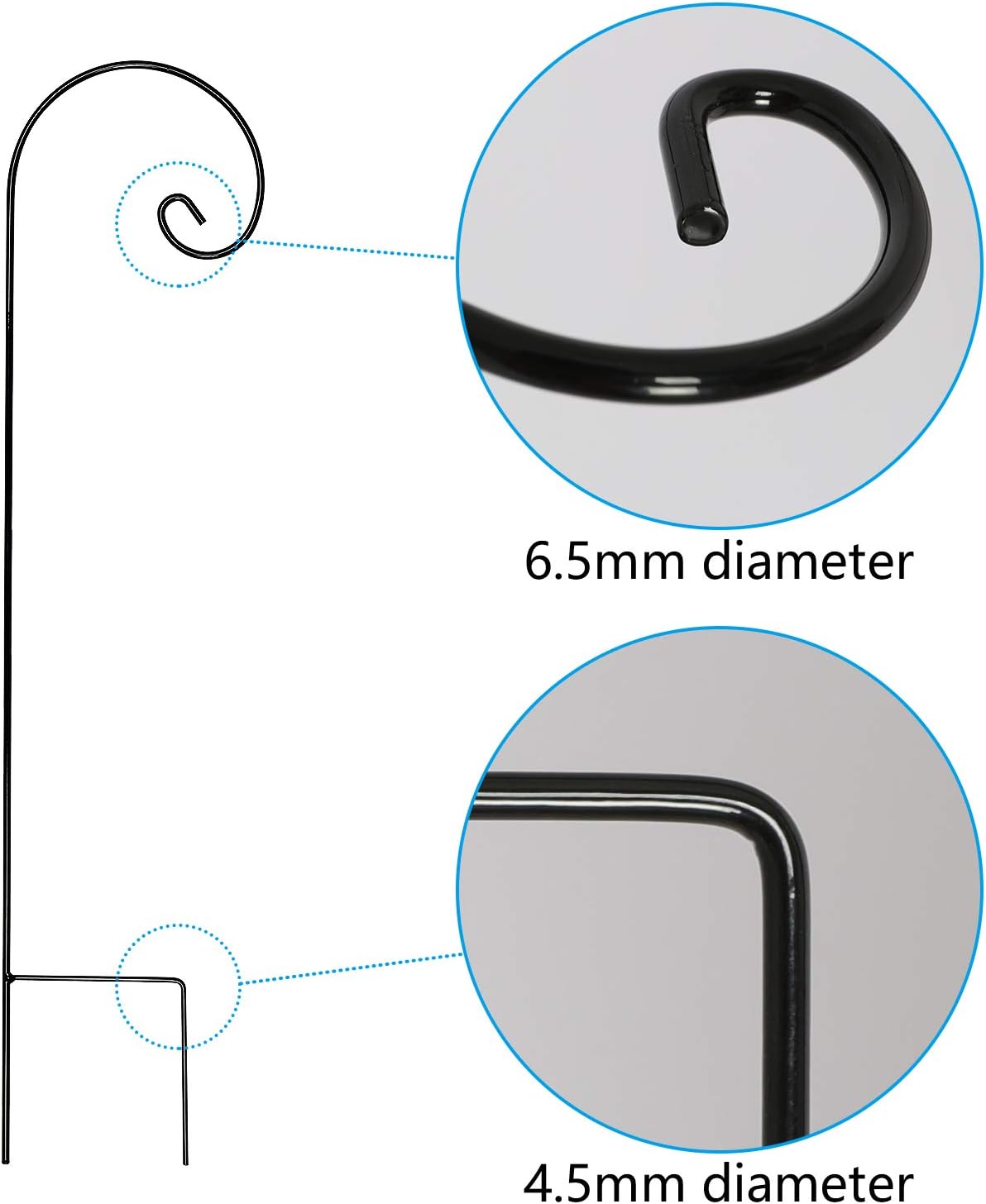 outdoor shepherds hook on Patio Lawn Garden Plant Hangers Flower Baskets Black Feed Garden Shepherd Hook 35inch 1 4 Inch Thick Thick Metal High Grade Hooks For Wedding Hangings Bird Feeders 10 Pack Lanterns Outdoor Decor