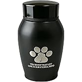 Memorial Stainless Steel Pet Urn for Dogs and Cats Ashes, Engraved Paw Print Cremation Urn for 75 pounds, Medium Keepsake Urn for Pet Remains (Medium)