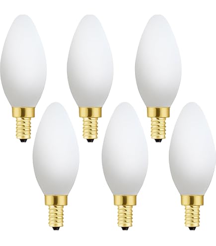 LUMILECT Dimmable E26 Candelabra LED Bulbs, 25W Equivalent, 2700K Warm White, 2W 200LM, Clear Candle Shape, 6-Pack For Chandeliers & Sconces-454162
