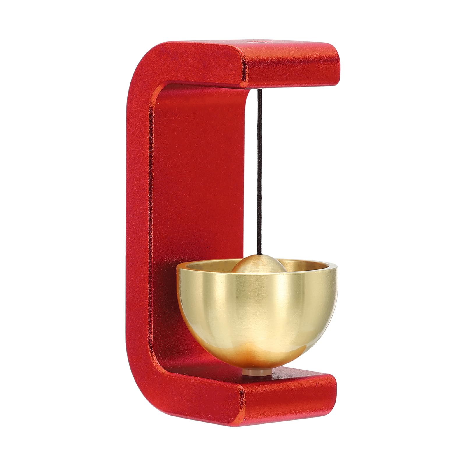 PATIKIL Magnetic Shopkeepers Bell for Door Opening, Woodybeing Door Chime for Business Office Ornaments Hanging Decoration Entrance Fridge Sticker Red (C-Shape)