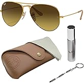 Ray-Ban RB3025 AVIATOR GRADIENT Pilot Shaped Sunglasses for Men & Women with Official RAYBAN Eyewear Kit