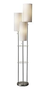 Adesso 4305-22 Trio Floor Lamp 68.00 x 14.00 x 11.70 inches Brushed Steel