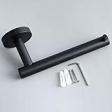 Sayayo Black SUS304 Wall Mounted Toilet Roll Holder Round Base Loo Tissue view 8