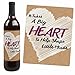 Big Dot of Happiness Teacher Appreciation - First and Last Day of School Gifts for Women and Men - Christmas Wine Bottle Label Stickers - Set of 4