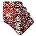 3dRose Red and White Christmas Snowflakes - Winter Art - Ceramic Tile Coasters, Set of 4 (CST_59045_3)