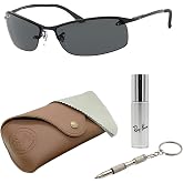 Ray-Ban RB3183 Rectangle Shape Sunglasses with Official Eyewear Kit