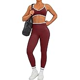 TDIFFUN Women Workout Sets 2 Piece Seamless Scrunch Butt Lifting Leggings Padded Sports Bra Matching Set Gym Yoga Outfits