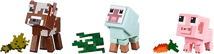 Amazon Com Minecraft Comic Mode Baby Animals 3 Pack Toys Games