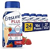 Ensure Plus Strawberry Nutrition Shake, 24 Pack | Meal Replacement Nutritional Drinks with 27 Vitamins &amp; Minerals, 350 Calories, Clinically Proven to Help Adults Gain Weight