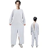 Siomlana Unisex Anti-Strip Adaptive Jumpsuit with Magic Stickers,One-piece Long-sleeved Trousers,Suitable for Seniors,Alzheimer’s Patients,Incontinence Care,Dementia Patient