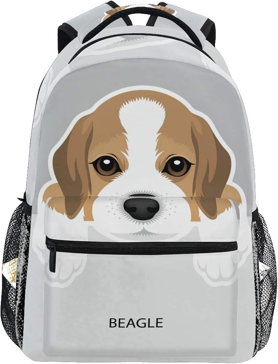 Beagle Dog Backpacks Cute Puppy Laptop Book Bag Casual Extra Durable