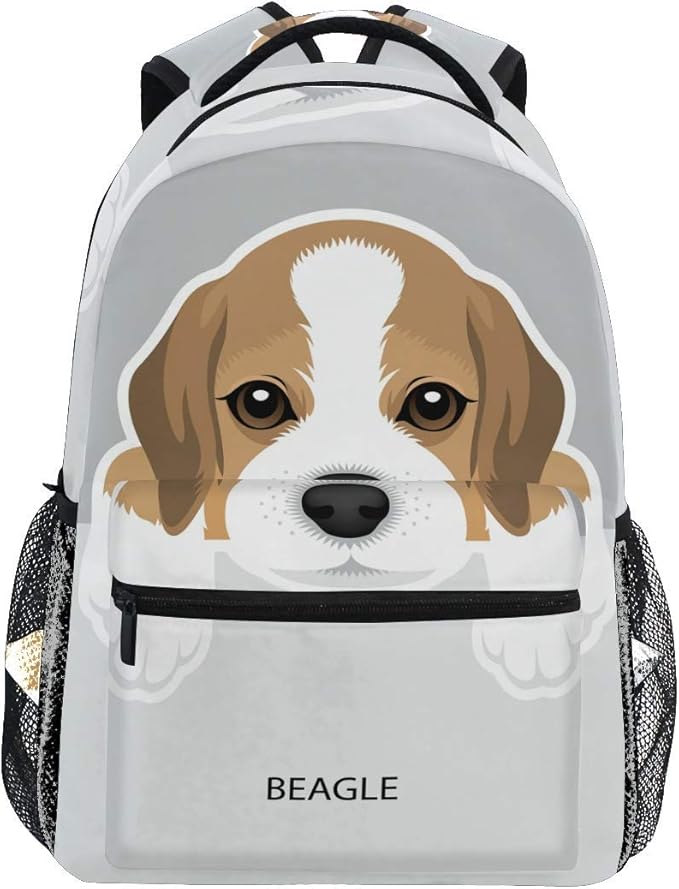 Beagle Dog Backpacks Cute Puppy Laptop Book Bag Casual Extra Durable