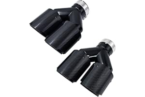 JIAREAR Carbon Fiber Dual Exhaust Tips 3" Inlet 3.5"Outlet, Universal Tailpipe 3 Inch Exhaust Muffler Tip (2pcs Bright)