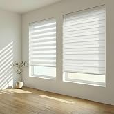 Foiresoft Cordless Zebra Blinds Custom Size Day Night Dual Layer [Cordless Basic,White]