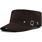 WULIQIUQIU Army Cadet Cap for Men Women Military Flat Top Cap Unisex Basic Baseball Cap
