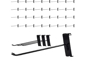 NEESEEYEE Gridwall Hooks 8 Inch, 32PC Heavy Duty Black Display Hooks for Grid Wall Panels, Grid Wall Accessory for Retail Store, Home Stroage, Garage, Trade Show