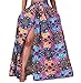 Lovezesent Women's Floral Printed High Waist Split Maxi Skirt Small Multicolored