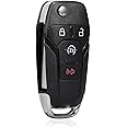 No Programming Needed. New Keyless Remote Flip Key Shell fits for Ford Fusion F-150 F-250 F-350 Key Fob Shell- no Programming Needed - N5F-A08TAA, 5923694 - No Battery transponder Batteries