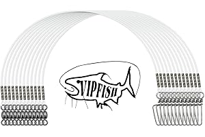 VIPFISH Fishing Fluorocarbon Leader with Crane Swivel and Snaps - Heavy Duty 20-80lb Fluorocarbon Leader Connects Lures, Bait, or Hooks for Saltwater & Freshwater Fishing