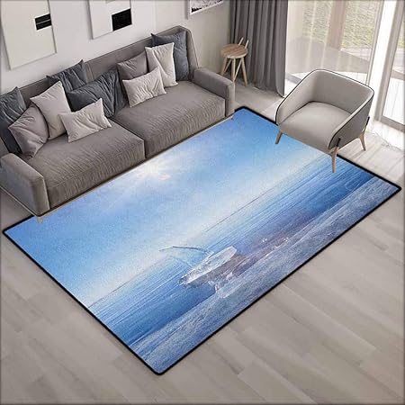 Alfombra de área grande, para invierno, diseño de barco en el clima
