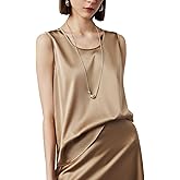 FEELITS Womens 100% Mulberry Silk Tank Top - 19 Momme Silk, Loose Fit Casual Flowy Sleeveless Summer Tops Clothes Outfits
