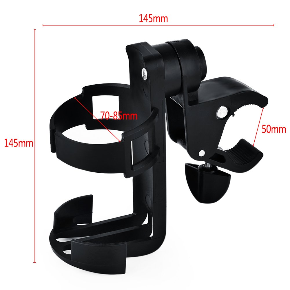 verstellbar Fahrrad Flaschenhalter Rack 360 Grad drehbar Kunststoff Stahl Flaschenhalter für Erwachsene Fahrrad, Mountain Bike, Baby Trolley, Kinder Dreirad, Regenschirm Auto (2 PCS)