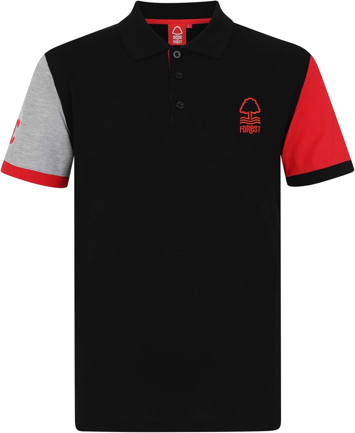 Nottingham Forest FC Official Gift Mens Contrast Sleeve Polo Shirt