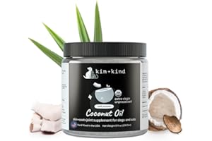 kin+kind Organic Coconut Oil for Dogs & Cats – Natural Pet Supplement for Healthy Skin, Coat & Paws – Cold Pressed Extra Virgin Coconut Oil – Dog Nose Balm for Itchy Skin & Dry Noses – 8 fl oz Medium