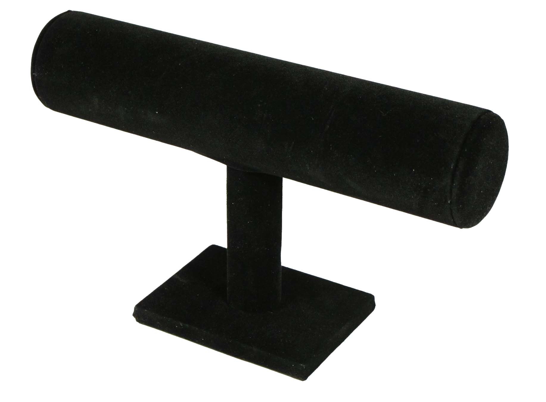 SE JD141SBR Single Round T-Bar Bracelet Display, Black Velvet