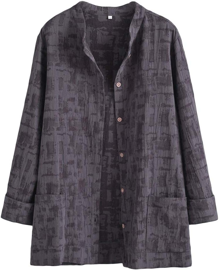LaovanIn Women's Button Down Shirts Oversized Long Sleeve Blouses Casual Tunic Tops with Pockets