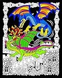 Stuff2Color Dueling Dragons - 16x20 Fuzzy Velvet Coloring Poster