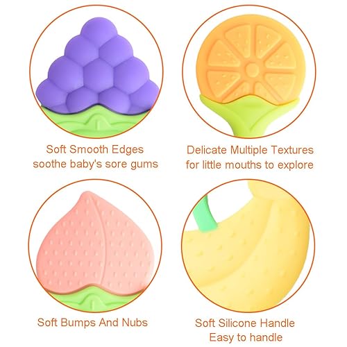 Baby Teething Toys PCS BPA Free Silicone Baby Teethers, Freezer