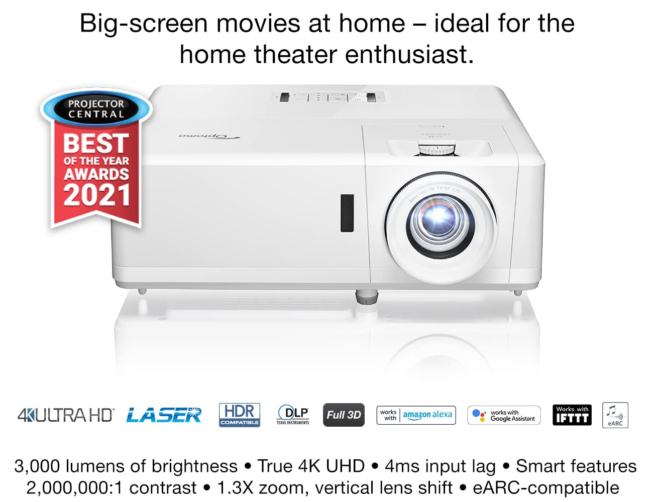 Mua Optoma UHZ50 Smart 4K UHD Laser Home Theater Projector 3000