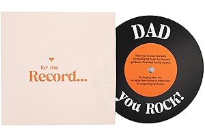 Bee! Father's Day card | Gifts for Dad from daughter, son, kids, wife | Vintage Dad Birthday card | Dad you Rock! - For the Record Vynil Card