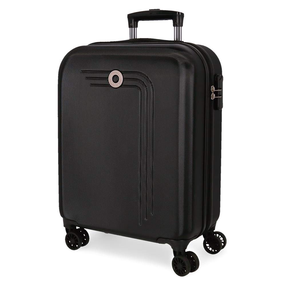 Movom Riga Black Cabin Suitcase 40x55x20 cm Rigid ABS Combination lock 37 Litre 2.8 Kg 4 Double Wheels Hand Luggage
