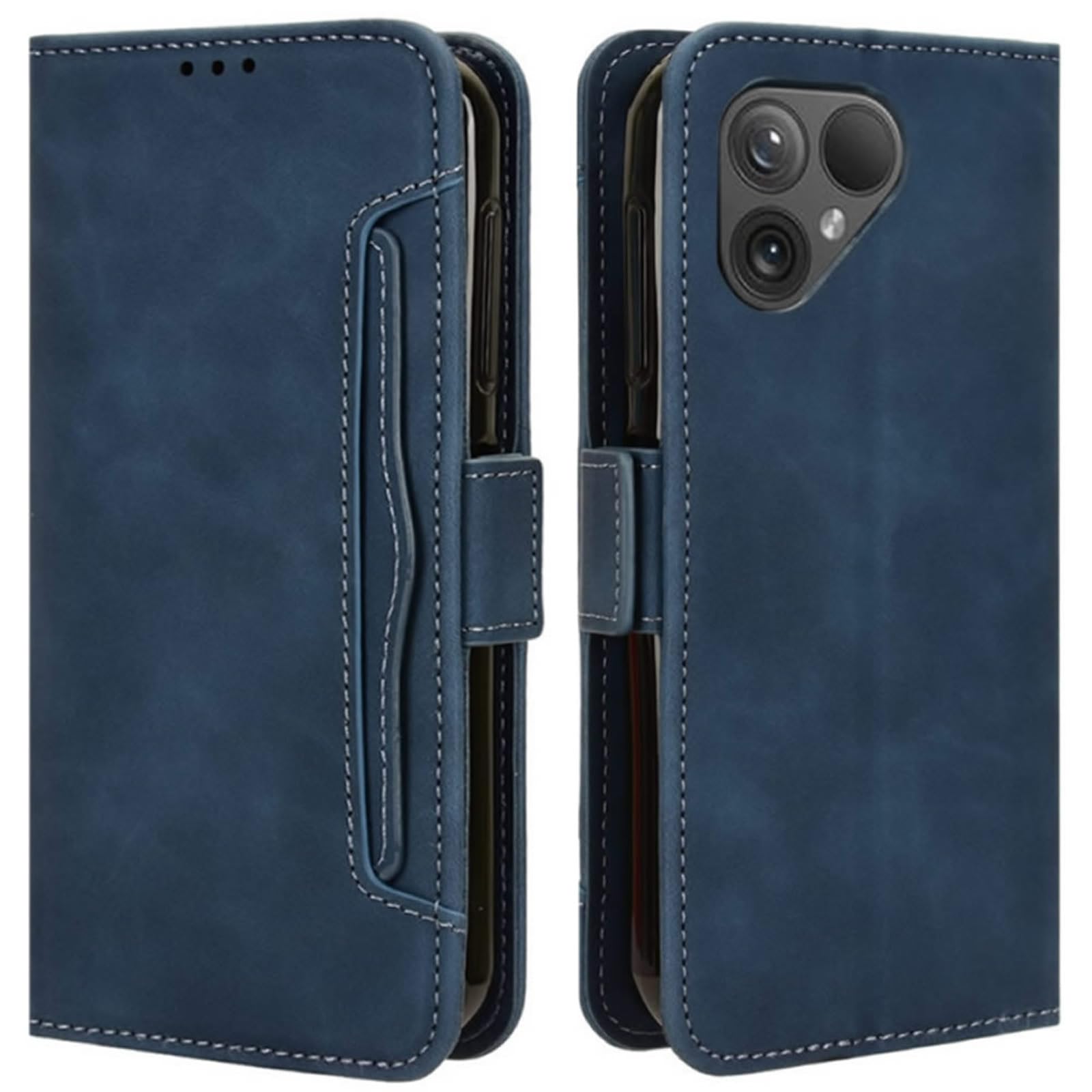 HualuBro Fairphone 5 Case, Magnetic Full Body Protection Shockproof Flip Leather Wallet Case Cover with Card Holder for Fairphone 5 5G Phone Case (Blue)