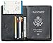 Toughergun Leather Passport Holder Wallet Cover Case RFID Blocking Travel Wallet (crosshatch black)