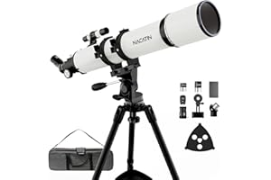 NACATIN Telescope, Telescope for Adults High Powered, 90mm Aperture 800mm Professional Refractor Telescope with AZ Mount, Com