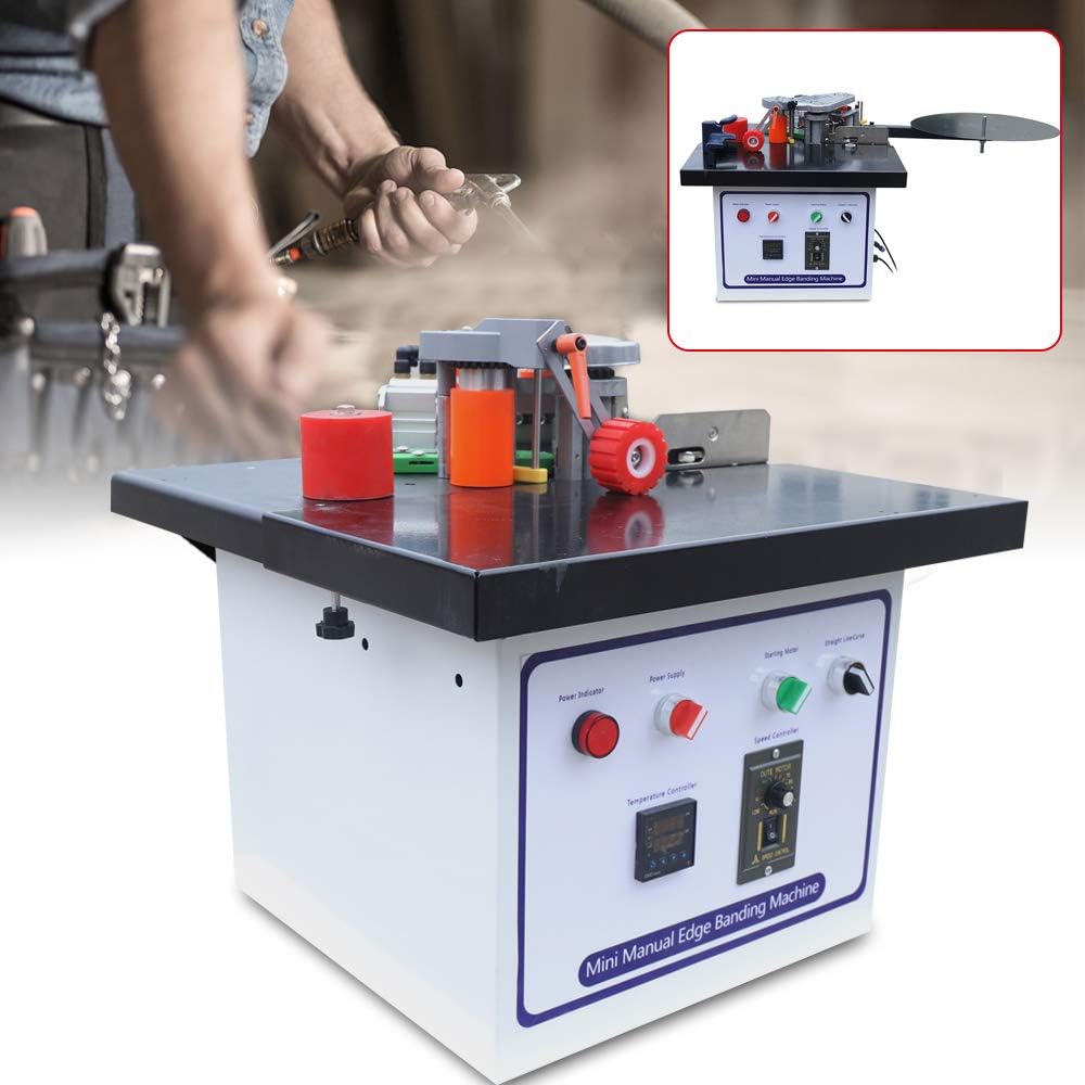 Ethedeal Woodworking Edge Banding Machine 110v 10w Benchtop Self Cutting Edge Banding Machine 1000mm Glue Double Gluing Edge Banding Machine Black1 Amazon Com