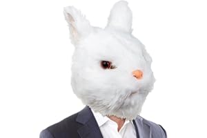 PartyHop Rabbit Mask Latex Full Head Mask Cute Bunny Fancy Dress for Halloween Carnival Easter Costume Party