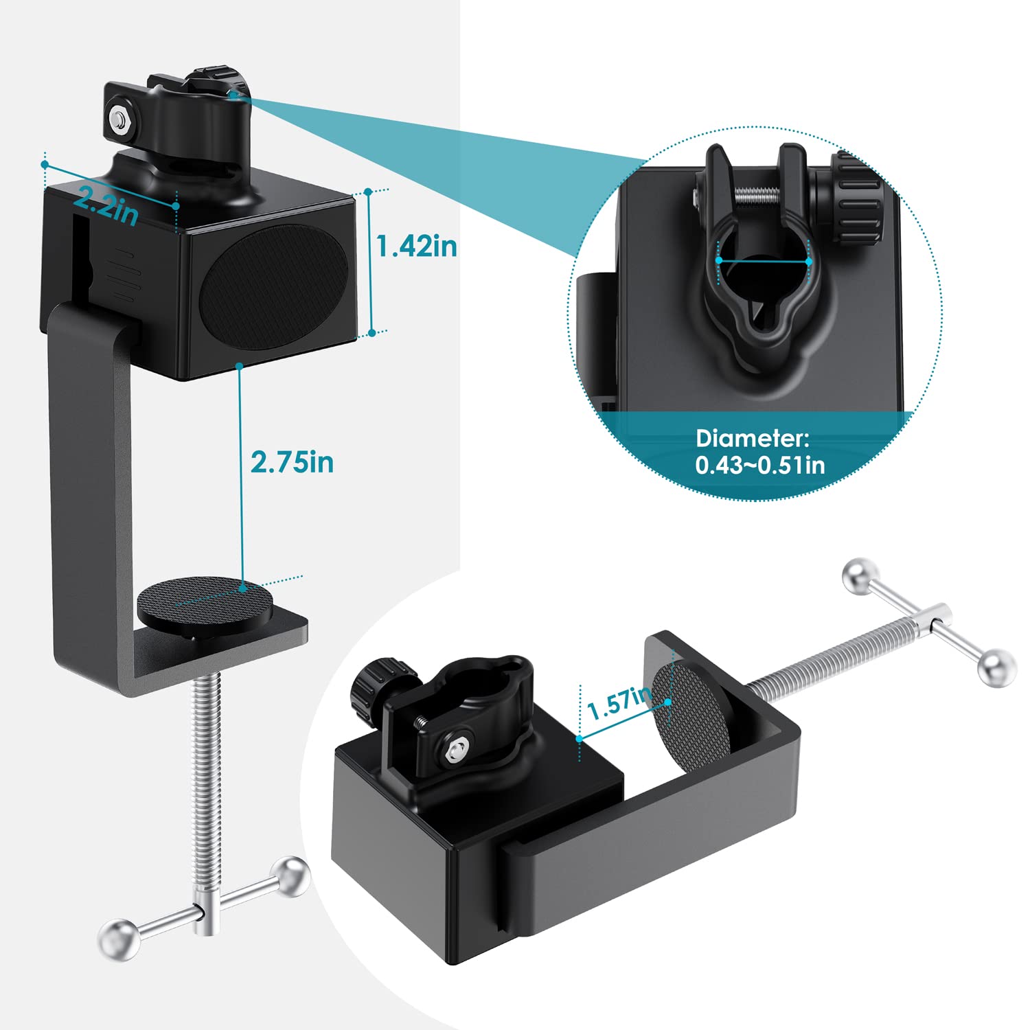 Mua YOUSHARES Metal Table Mount Clamp for Microphone Arm Stand Table ...