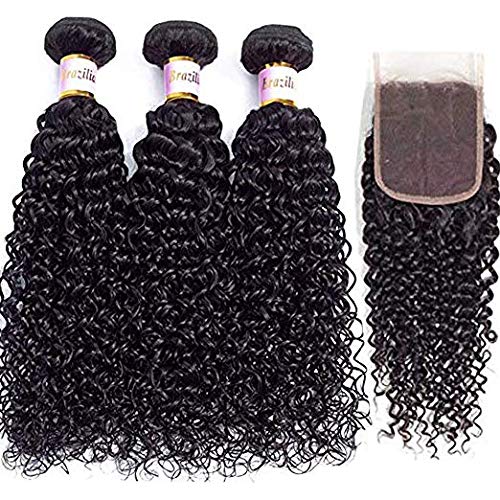 Brazilian-Kinky-Curly-Virgin-Hair-3-Bundles-with-Free-Part-Closure-10-12-1410100-Unprocessed-8A-Brazilian-Curly-Human-Hair-Weft-with-Lace-Closure