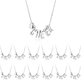 Inbagi 12 Pcs Sport Theme Necklace Gifts for Girls Bulk Softball Cheer Baseball Volleyball Necklace Jewelry for Team Accessories Player Party Favors (Love Cheerleader), silver