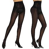 Yilanmy Shiny Sheer Tights Open the Crotch pantyhose for Women High Waist shimmery tights Oil Shimmery Nylons 2 Pairs